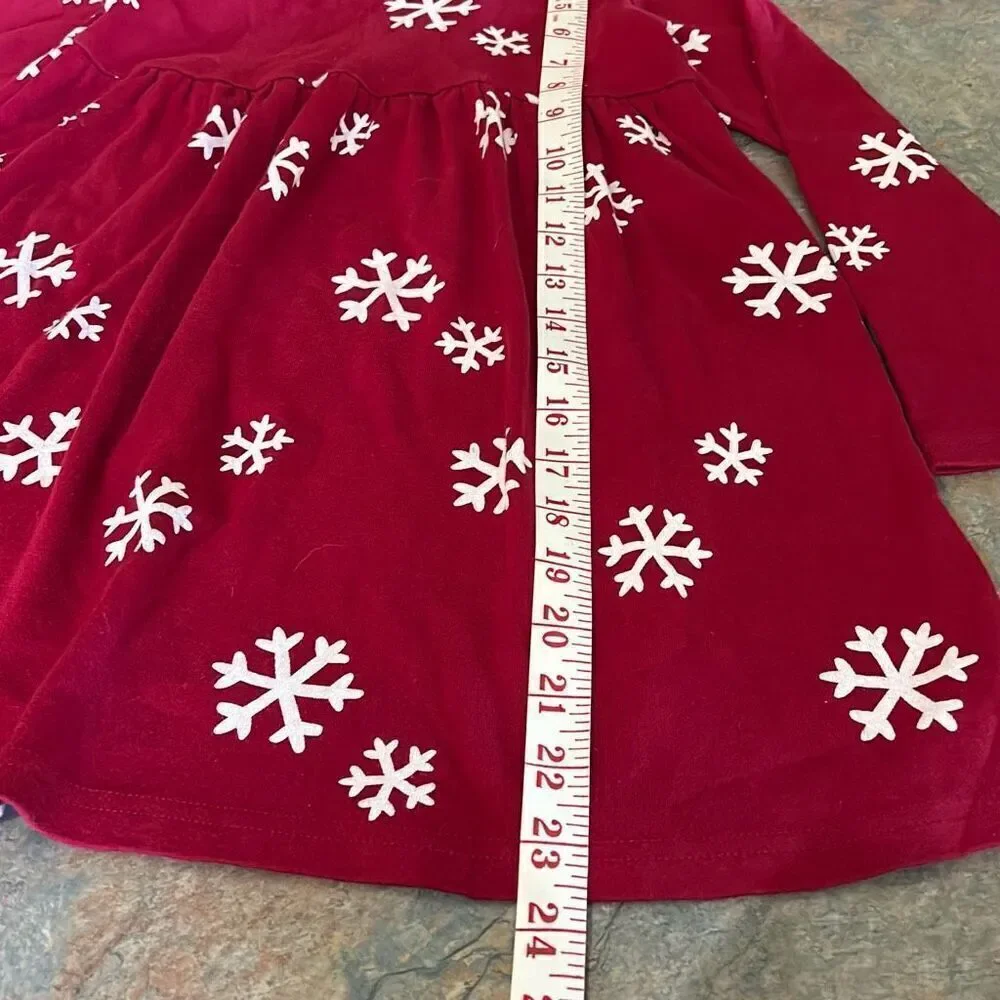 Gymboree Red Cotton Snowflake Holiday Dress Sz 6